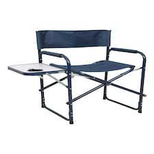 Mountain Warehouse Foldable Directors Chair & Table Camping Garden Outdoor Blue | Navy