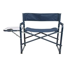 Mountain Warehouse Foldable Directors Chair & Table Camping Garden Outdoor Blue | Navy thumbnail 2