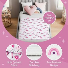 Toddler Potty Training Bed Pads - Soft Waterproof Bedwetting Pee Protector Mat for Kids - Incontinence Mattress Sheet Absorbs Up to 2000ml - 135 x 85cm, Rainbow White | Rainbow | Double thumbnail 3