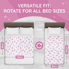 Toddler Potty Training Bed Pads - Soft Waterproof Bedwetting Pee Protector Mat for Kids - Incontinence Mattress Sheet Absorbs Up to 2000ml - 135 x 85cm, Rainbow White | Rainbow | Double thumbnail 6