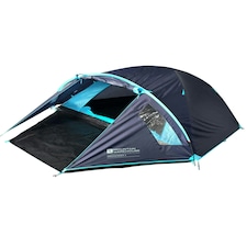 Mountain Warehouse Weekender 4 Man Tent Waterproof Breathable Camping Accessory Blue | One Size