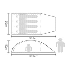 Mountain Warehouse Weekender 4 Man Tent Waterproof Breathable Camping Accessory Blue | One Size thumbnail 3