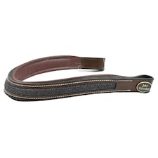Whitaker Leather Micro Beads Horse Browband - Havana/Navy - Cob