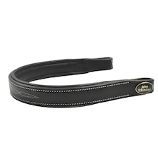 John Whitaker Pick N Mix Leather Flat Horse Browband - Black - Cob