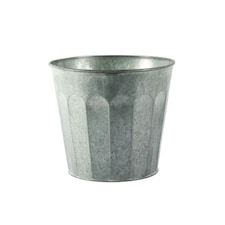 White Wash Embossed Zinc Planter (H18 x W20cm) Silver