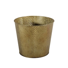 Gold Antique Wash Zinc Planter - (H16 x W19cm) Gold