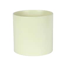 Matte Cream Ceramic Indoor Plant Pot, Cachepot - H15 x W15.5cm Cream