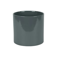 Glossy Grey Ceramic Indoor Plant Pot (H15 x W15.5cm) Grey