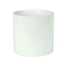 Matte White Ceramic Indoor Plant Pot, Cachepot - H17 x W17.5cm White