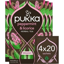 Pukka Herbs Organic Herbal Tea, Peppermint & Liquorice, 4 Packs, 80 Teabags 4