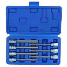 Metric MM Long Allen Hex Key Sockets 3mm - 10mm 7pc Set 3/8" Drive thumbnail 2