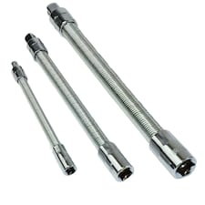 3pc Mixed Drive Flexible Flexi Socket Extension Bar Adapter Set 1/4 3/8 + 1/2