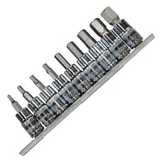 AF Imperial SAE Allen Allan Hex Key Bit Sockets 3/8" Drive 1/8" - 1/2" 9pc Set thumbnail 2