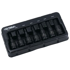 Metric Hex Allen Key Sockets 3/8" Drive Impacted Short Stubby 3mm - 10mm 7pc thumbnail 3