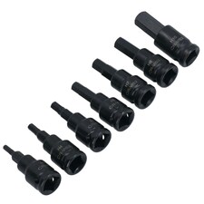 Metric Hex Allen Key Sockets 3/8" Drive Impacted Short Stubby 3mm - 10mm 7pc thumbnail 4