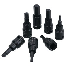 Metric Hex Allen Key Sockets 3/8" Drive Impacted Short Stubby 3mm - 10mm 7pc thumbnail 5