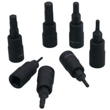 Metric MM 1/4in Drive Impact Allen Hex Key Sockets 1.5mm - 6mm 7pc Set thumbnail 6
