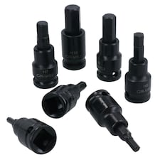 Metric MM Impact Impacted Hex Bit Allen Key Sockets 4mm - 10mm 7pc Set thumbnail 2