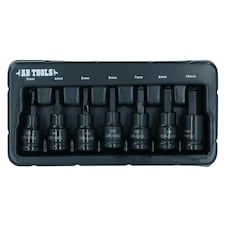 Metric MM Impact Impacted Hex Bit Allen Key Sockets 4mm - 10mm 7pc Set thumbnail 5