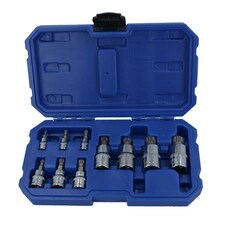 10pc Triple Square Spline Tamperproof Shallow Sockets 1/4 3/8 + 1/2in M4 - M18 thumbnail 2