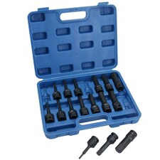 Metric Deep Impact Impacted Hex Bit Allen Key Sockets 4mm - 19mm 16pc Set