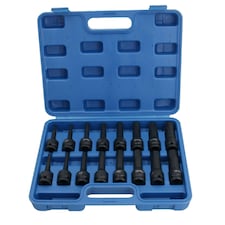 Metric Deep Impact Impacted Hex Bit Allen Key Sockets 4mm - 19mm 16pc Set thumbnail 4