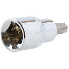 T50 Male Torx Bit Star Socket 1/2" Drive Standard Internal Chrome Vanadium Steel thumbnail 3