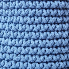 Homescapes Blue Cotton Knitted Round Storage Basket - 37 x 21cm Blue | M thumbnail 3