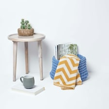 Homescapes Blue Cotton Knitted Round Storage Basket - 37 x 21cm Blue | M thumbnail 4