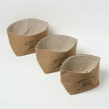 Homescapes Set of 3 Jute Storage Baskets Cream thumbnail 2