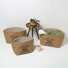 Homescapes Set of 3 Jute Storage Baskets Cream thumbnail 5