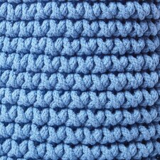 Homescapes Blue Cotton Knitted Round Storage Basket - 42 x 37cm Blue | L thumbnail 3