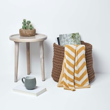 Homescapes Chocolate Cotton Knitted Round Storage Basket - 42 x 37cm Brown | L thumbnail 4