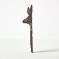 Homescapes Brown Wall Mounted Cast Iron Stag Garden Thermometer thumbnail 3