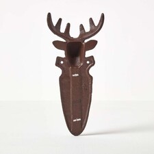 Homescapes Brown Wall Mounted Cast Iron Stag Garden Thermometer thumbnail 5