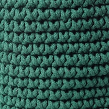 Homescapes Forest Green Cotton Knitted Round Storage Basket - 37 x 21cm Green | M thumbnail 3