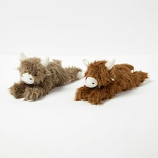 Homescapes Luxury Fabric Highland Cow Doorstop Set of 2