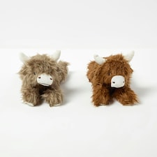 Homescapes Luxury Fabric Highland Cow Doorstop Set of 2 thumbnail 2