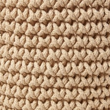 Homescapes Linen Cotton Knitted Round Storage Basket - 37 x 21 cm Cream | M thumbnail 3