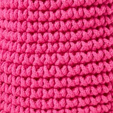 Homescapes Hot Pink Cotton Knitted Round Storage Basket - 42 x 37 cm Pink | L thumbnail 3