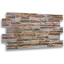 NOVECRAFTO 3D Sandstone Wall Panels – 6 PVC Sheets, Covers 2.76 sqm (29.76 sq ft), 96x48cm Each – Mixed Natural Sandstone Effect Decorative Cladding