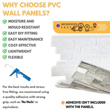 NOVECRAFTO 3D Stone Effect Wall Panels – 6 PVC Sheets, Covers 29.76 sq ft (2.76 sqm), 96x48cm Each – Natural Grey Slate Look, Waterproof Wall Cladding thumbnail 6