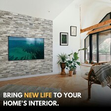 NOVECRAFTO 3D Stone Effect Wall Panels – 6 PVC Sheets, Covers 29.76 sq ft (2.76 sqm), 96x48cm Each – Natural Grey Slate Look, Waterproof Wall Cladding thumbnail 8