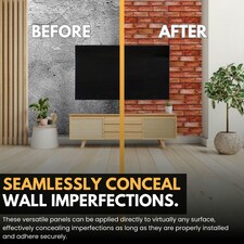 NOVECRAFTO 3D Brick Effect Wall Panels – 6 PVC Sheets, Covers 2.76 sqm (29.76 sq ft), 96x48cm Each – Reddish Brown Faux Brick Cladding for Interior Walls thumbnail 6