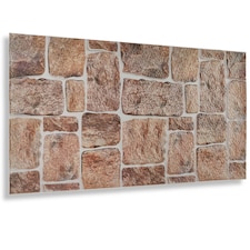 NOVECRAFTO 3D Earthy Stone Wall Panels – 6 PVC Sheets, Covers 2.76 sqm (29.76 sq ft), 96x48cm Each – Natural Brown & Grey Stone Effect Decorative Cladding