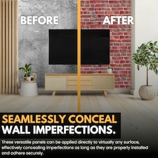 NOVECRAFTO 3D Retro Brick Wall Panels – 6 Sheets, Covers 2.76 sqm (29.76 sq ft), 96x48cm – Old Red Brick Effect PVC Cladding for Kitchen, Office, Living Room thumbnail 3