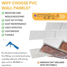 NOVECRAFTO 3D Retro Brick Wall Panels – 6 Sheets, Covers 2.76 sqm (29.76 sq ft), 96x48cm – Old Red Brick Effect PVC Cladding for Kitchen, Office, Living Room thumbnail 6