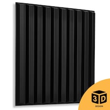 NOVECRAFTO Fluted Line 3D Wall Panels – 6 Sheets 1.5 sqm (16.15 sqft) – Decorative Matte PVC Panels 50x50cm – Modern Fluted Design Black thumbnail 7