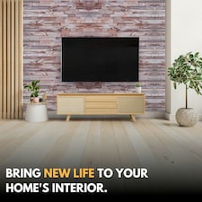 NOVECRAFTO 3D Stone Brick Wall Panels – 6 PVC Sheets, Covers 2.76 sqm (29.76 sq ft), 96x48cm Each – Rose Marble Slim Brick Effect Cladding for Any Room thumbnail 5