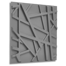 NOVECRAFTO Geometric 3D Wall Panels – 6 Sheets Covering 1.5 sqm (16.15 sqft) – Decorative PVC Panels 50x50cm – Modern Geometric Line Design Grey